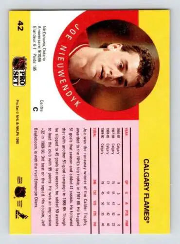 1990-91 Pro Set #42B Joe Nieuwendyk hockey card in original gloss condition, NM-MT