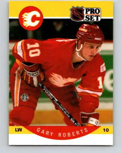 Gary Roberts hockey card 1990-91 Pro Set #45 original gloss from Flames collection