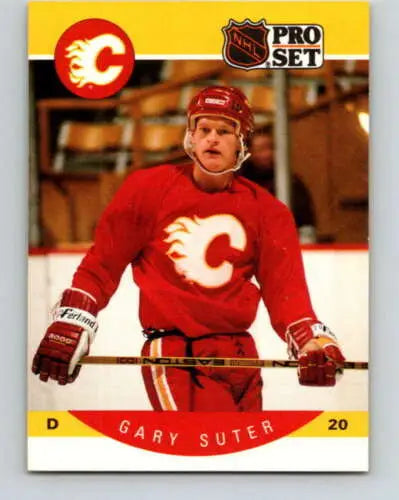 1990-91 Pro Set #46 Gary Suter NM-MT Flames hockey card with original gloss quality