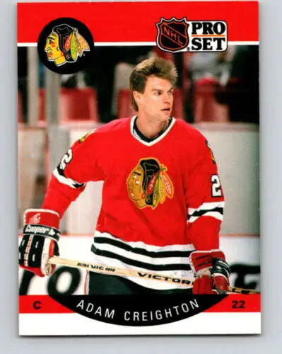 1990-91 Pro Set #50 Adam Creighton NM-MT Blackhawks original gloss hockey card