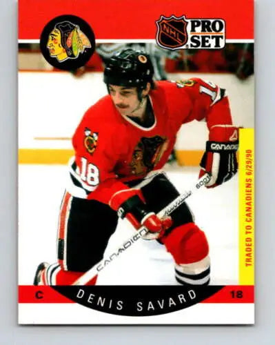 1990-91 Pro Set #59A Denis Savard NM-MT Blackhawks original gloss hockey card