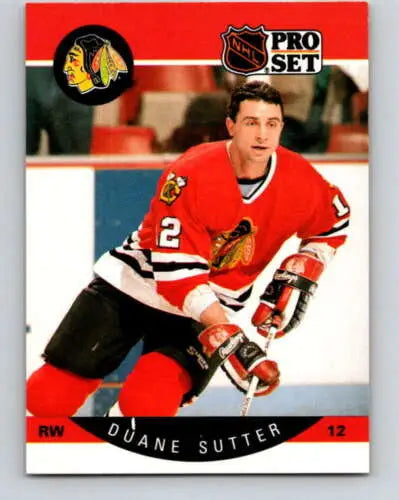 1990-91 Pro Set #61A Duane Sutter NM-MT Blackhawks ERR original gloss collectible card