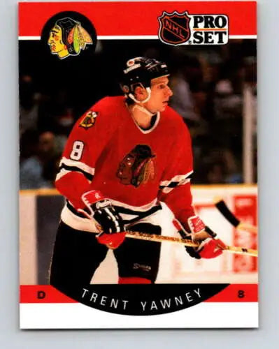 Trent Yawney hockey card from 1990-91 Pro Set with original gloss, NM-MT condition