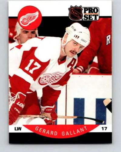 1990-91 Pro Set #71 Gerard Gallant hockey card showcasing original gloss Red Wings design