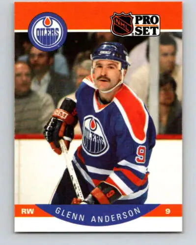 Glenn Anderson hockey card 1990-91 Pro Set #81 in original gloss condition