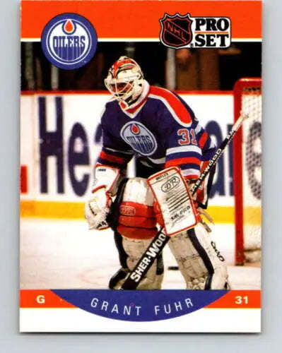 1990-91 Pro Set #82 Grant Fuhr NM-MT Oilers hockey card with original gloss finish