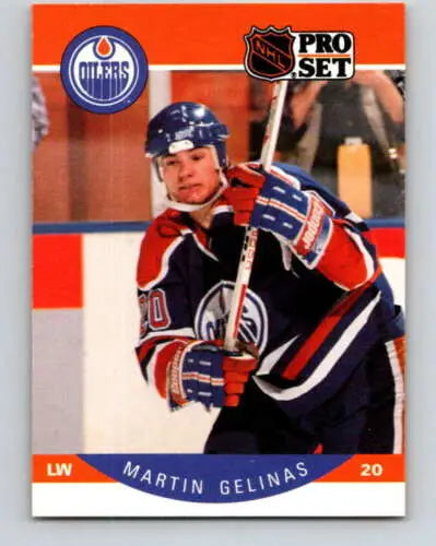 1990-91 Pro Set #83 Martin Gelinas NM-MT RC Rookie Oilers original gloss card