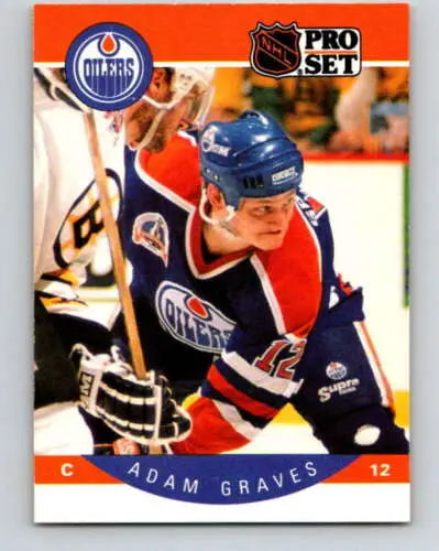 1990-91 Pro Set #84 Adam Graves NM-MT RC Rookie Oilers original gloss hockey card