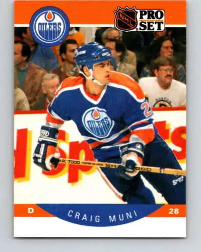 1990-91 Pro Set #92 Craig Muni NM-MT hockey card with original gloss from Oilers