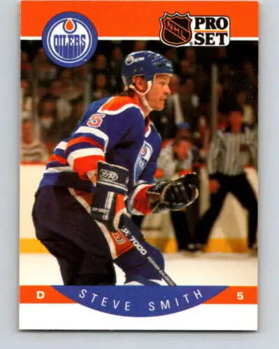 Steve Smith hockey card, 1990-91 Pro Set #96, original gloss, NM-MT quality