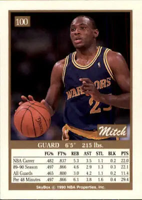 Mitch Richmond 1990-91 SkyBox Basketball Card featuring Golden State Warriors player 22