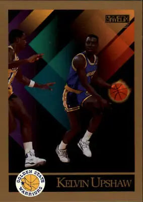 Basketball trading card of Kelvin Upshaw in Golden State Warriors uniform dribbling ball