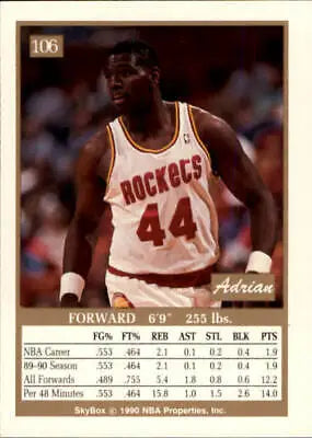 Basketball trading card of Adrian Caldwell, Houston Rockets, jersey number 44