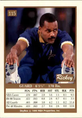 Rickey Green 1990-91 SkyBox #115 basketball card featuring Indiana Pacers player