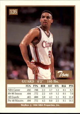 1990-91 SkyBox #126 Tom Garrick Los Angeles Clippers Basketball Card NM-MT