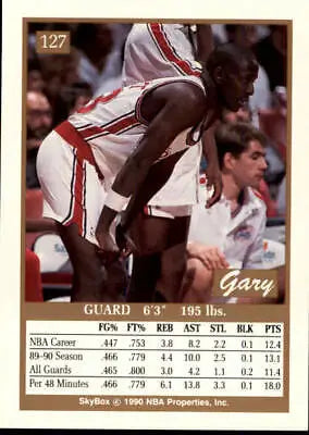 Gary Grant 1990-91 SkyBox Basketball Card featuring Los Angeles Clippers memorabilia