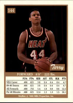 1990-91 SkyBox #144 Terry Davis Rookie Miami Heat Basketball Card NBA NM-MT