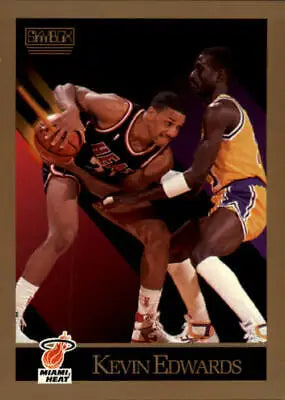 Basketball card of Kevin Edwards from the Miami Heat 1990-91 SkyBox collection