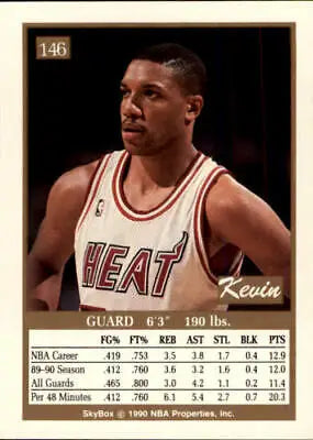 1990-91 SkyBox #146 Kevin Edwards Miami Heat Basketball Card NBA Sports NM-MT