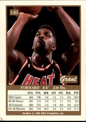 Grant Long Miami Heat Basketball Card from 1990-91 SkyBox #149 in NM-MT condition