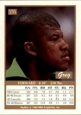 Basketball card of Greg Anderson from the 1990-91 SkyBox Milwaukee Bucks collection