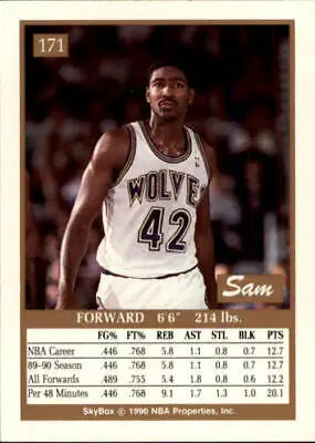 Sam Mitchell Rookie 1990-91 SkyBox #171 Minnesota Timberwolves Basketball Card