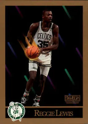 Basketball player in white Boston Celtics jersey #35 dribbling, Reggie Lewis Boston