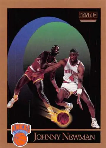 Johnny Newman basketball card original gloss from 1990-91 SkyBox NM Knicks collection