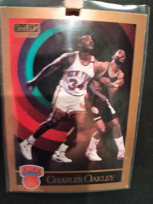 Charles Oakley basketball card from 1990-91 SkyBox featuring New York Knicks