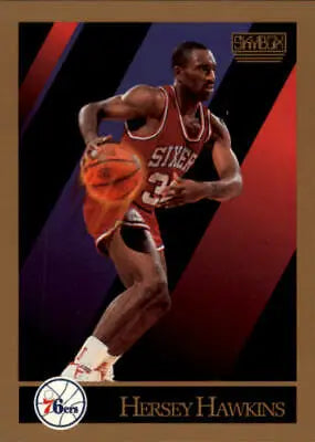 Hersey Hawkins Philadelphia 76ers basketball card from 1990-91 SkyBox #216 NM-MT