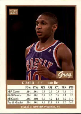 1990-91 SkyBox #221 Greg Grant SP Rookie Phoenix Suns Basketball Card NM-MT