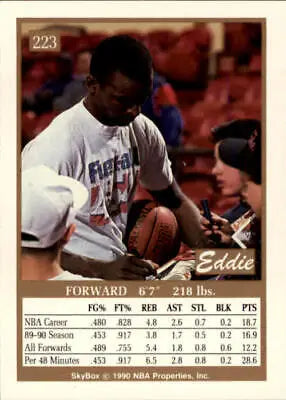 1990-91 SkyBox #223 Eddie Johnson Phoenix Suns Basketball Card NBA Sports NM-MT