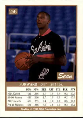 Sean Elliott 1990-91 SkyBox Rookie Card featuring San Antonio Spurs design