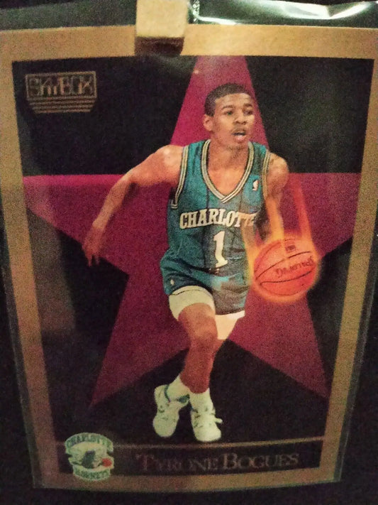 Tyrone Bogues 1990-91 SkyBox trading card featuring Charlotte Hornets player