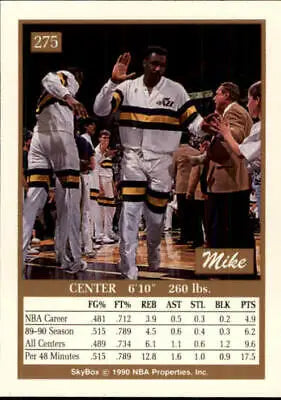 1990-91 SkyBox #275 Mike Brown Utah Jazz Basketball Card for NBA collectors