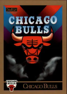 Red Bull head logo with black horns and Chicago Bulls text on sports card