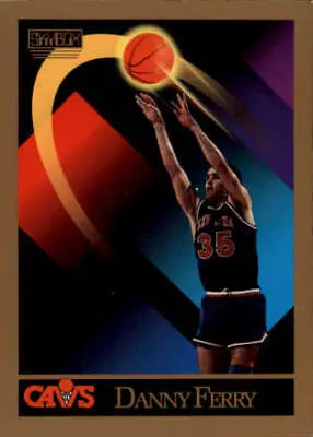 Basketball trading card of Danny Ferry in black uniform for Cleveland Cavaliers 1990-91 SkyBox