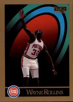 Wayne Rollins basketball card featuring Tree Rollins Detroit Pistons 1990-91 SkyBox #383