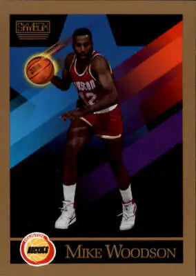 Basketball trading card of Mike Woodson Atlanta Hawks player dribbling ball in red uniform