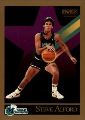 Vintage Steve Alford Dallas Mavericks trading card in black Utah Jazz uniform