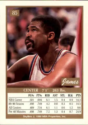 1990-91 SkyBox #85 James Edwards Detroit Pistons Basketball Card Sports NM-MT