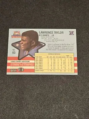 Lawrence Taylor football card from 1990 Asher Candy Stars n Stripes collection