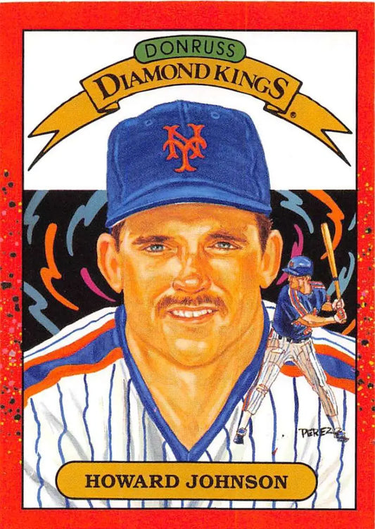 Howard Johnson New York Mets baseball card from 1990 Donruss Diamond Kings series