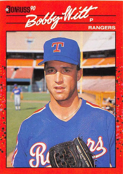 1990 Donruss #292 Bobby Witt Texas Rangers pitcher baseball card for trading cards collection