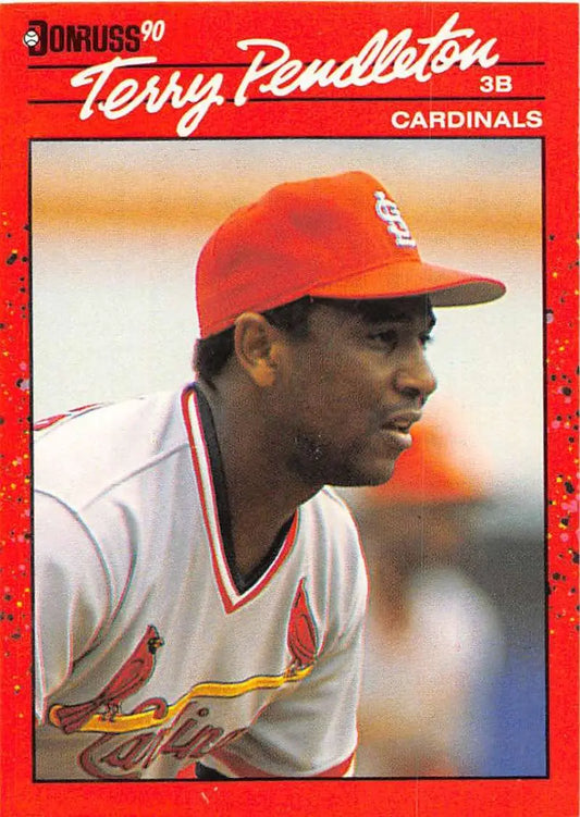 1990 Donruss Terry Pendleton baseball card featuring St. Louis Cardinals player