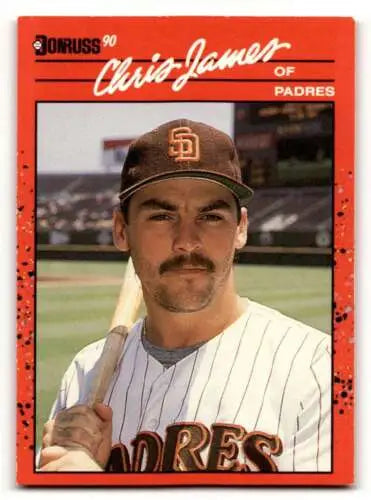 1990 Donruss #323 Chris James San Diego Padres Baseball Card with original gloss quality