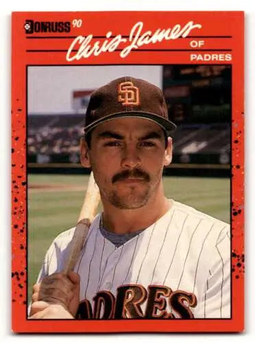 1990 Donruss #323 Chris James San Diego Padres Baseball Card in original gloss condition