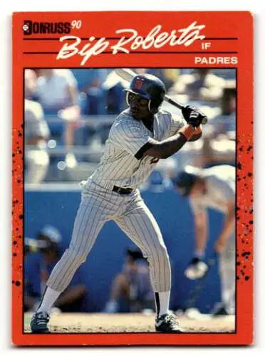 Bip Roberts San Diego Padres baseball card 1990 Donruss original gloss collectible