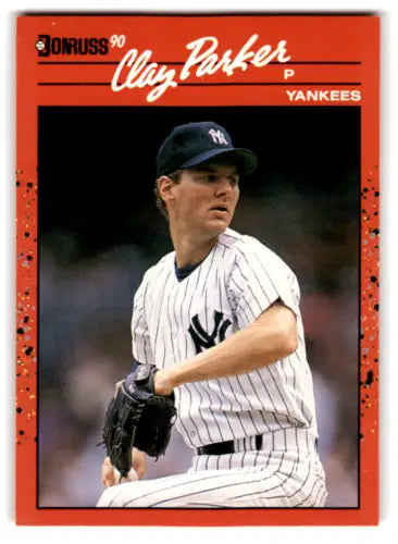 Clay Parker baseball card from 1990 Donruss #363 in original gloss, mint Yankees condition