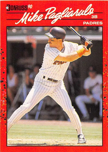 Red 1990 Donruss Mike Pagliarulo Baseball Card for San Diego Padres trading cards